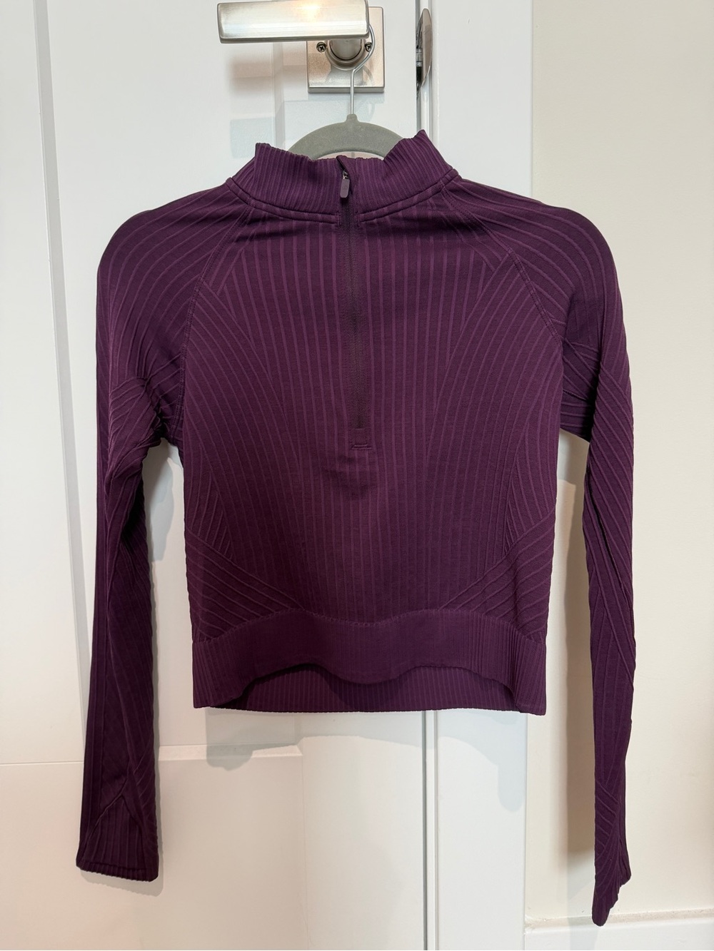 Lululemon Long-Sleeve Ribbed Half-Zip Top - Plum